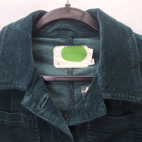 NWT Anthropologie Corduroy Jacket Women's Sz XS Cropped Blazer Dark Green - Picture 3 of 16